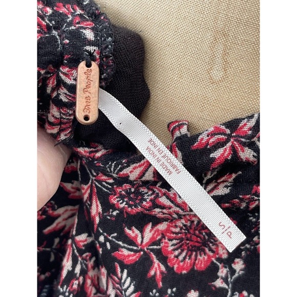 Free People Dress What About Love Maxi Size S‎ to M Black Floral Ruffle - Picture 8 of 8